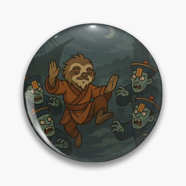 Item preview, Zen Master Sloth Battling Jiangshi (僵屍) at the Harbor designed and sold by Ganzabara.