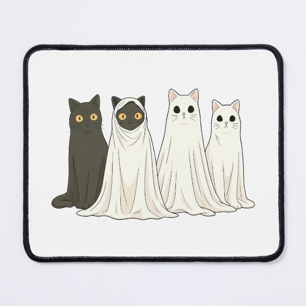 Item preview, Cute Halloween Cats in Ghost Costumes Spooky Illustration designed and sold by ArtfulWeave.