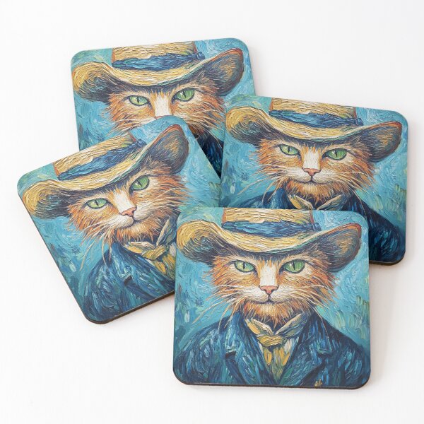 Item preview, Cat in Van Gogh Style / Whimsical oil Painting Portrait designed and sold by Pawsterpiece Art.