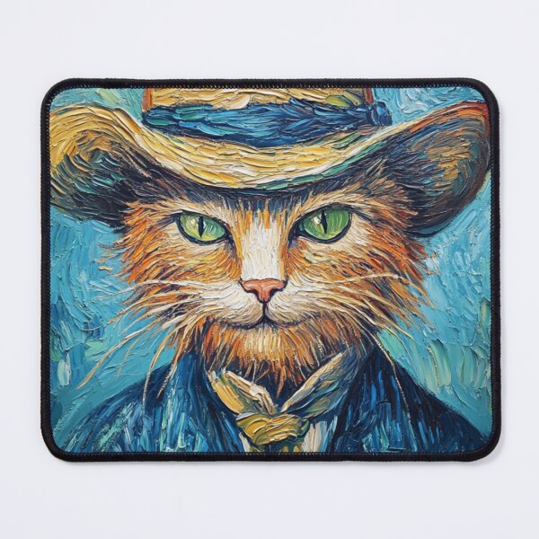Item preview, Cat in Van Gogh Style / Whimsical oil Painting Portrait designed and sold by Pawsterpiece Art.