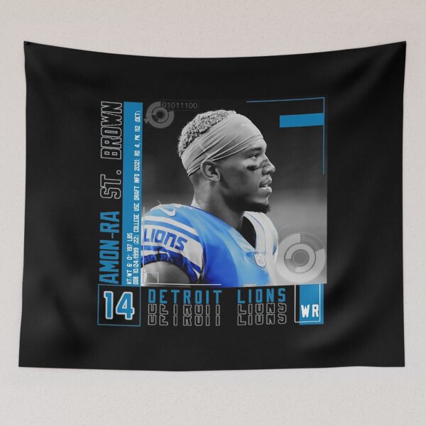 Item preview, Amon sport Ra St. Brown Football Edit Tapestries Lions designed and sold by armel-aettiford.