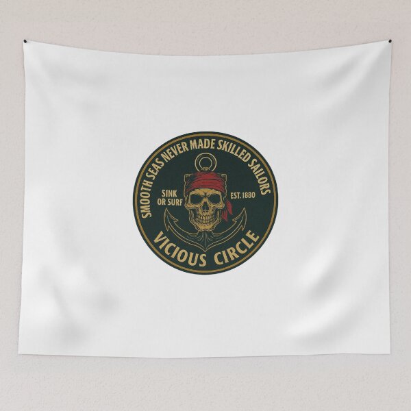 Item preview, Haunted Honor – Vicious Circle – Rebel Emblem - Skull & Anchor Halloween Classic T-Shirt designed and sold by inkfluenceart.
