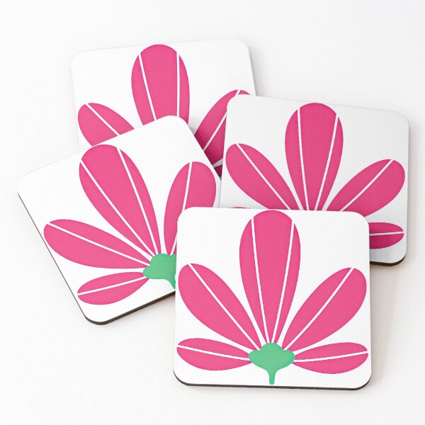 Item preview, Minimalist Pink Flower with Green Center Modern Design designed and sold by ArtfulWeave.