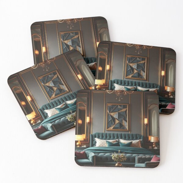 Item preview, Opulent Emerald & Gold Luxury Bedroom Interior Design designed and sold by Jade Ado.