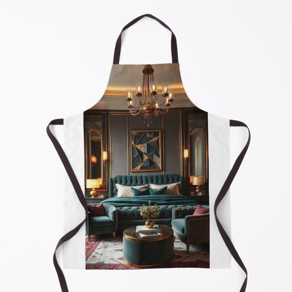 Item preview, Opulent Emerald & Gold Luxury Bedroom Interior Design designed and sold by Vida e Arte.
