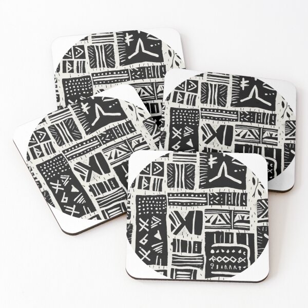 Item preview, tribal abstract design round black and white art designed and sold by SmashingDeals.