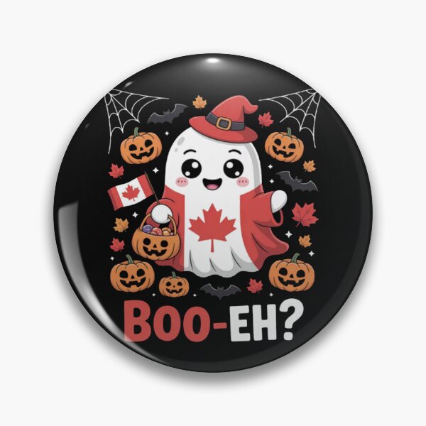Aperçu de l'œuvre Drapeau fantôme canadien Boo Eh Drôle Halloween créée et vendue par Vastingan.