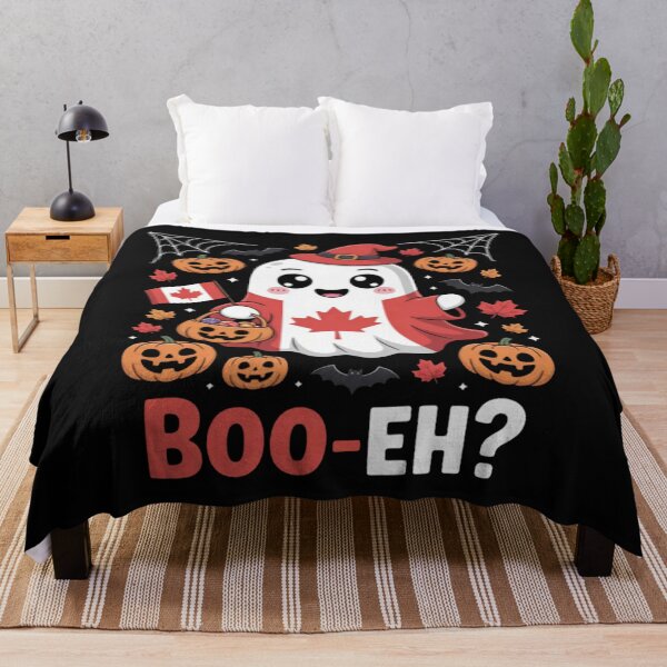 Aperçu de l'œuvre Drapeau fantôme canadien Boo Eh Drôle Halloween créée et vendue par Vastingan.