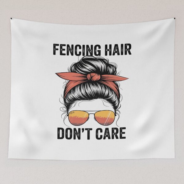 Item preview, Fencing Hair Don't Care Messy Bun designed and sold by PeteHomenick.