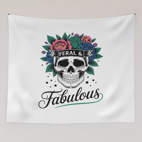 Item preview, Feral and Fabulous Cute Floral Skull Flower Aesthetic designed and sold by PeteHomenick.