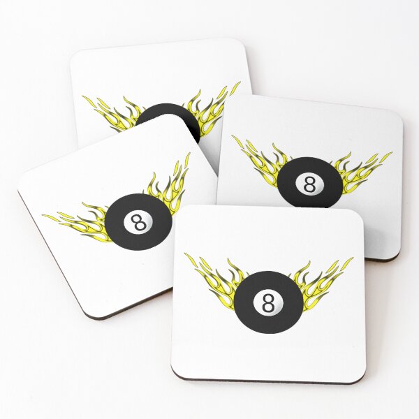 Artikelvorschau, 8-Ball mit gelben Flammen entworfen und verkauft von Dawne's Designs.