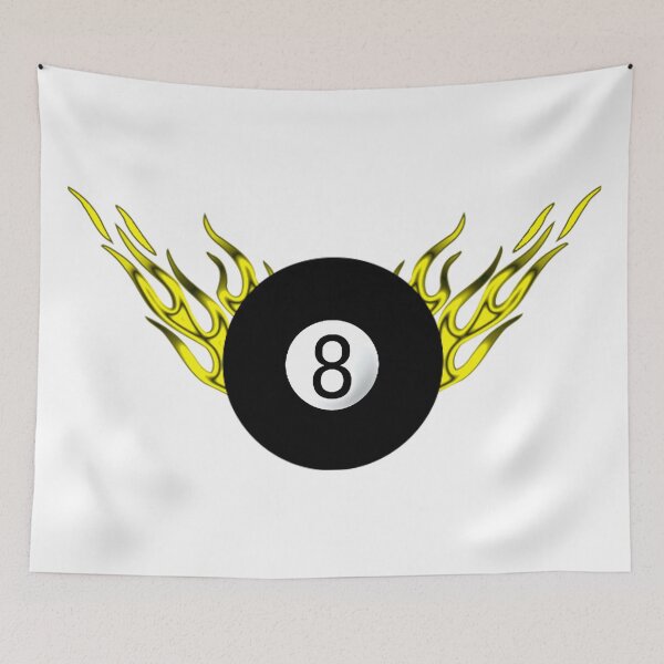 Artikelvorschau, 8-Ball mit gelben Flammen entworfen und verkauft von Dawne's Designs.