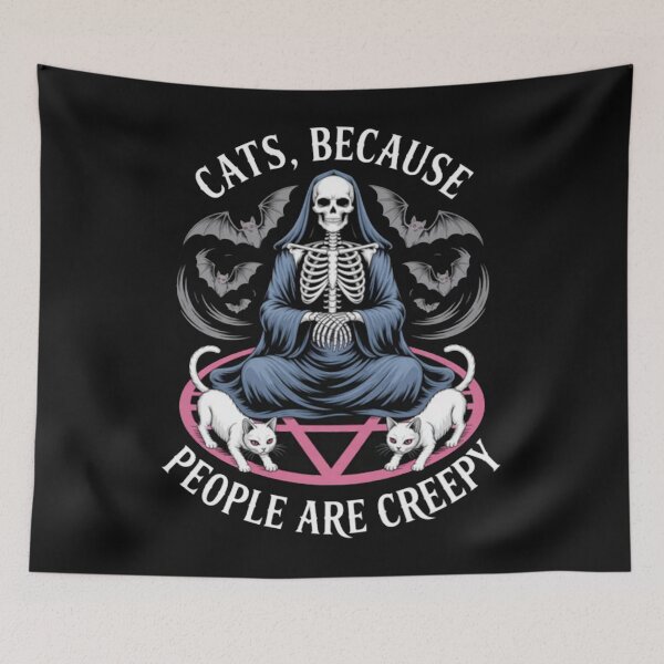Item preview, Cats Because People are Creepy Ghost Halloween Cat Mom designed and sold by Vastingan.