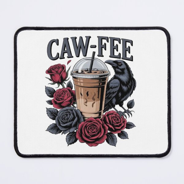 Item preview, Caw-Fee Crow Raven with Red Roses Coffee Caffeine designed and sold by Vastingan.