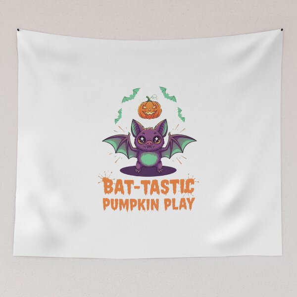 Item preview,  Bat-Tastic Pumpkin Play - Cute Bat Juggle Pumpkin designed and sold by Dazzle-Sizzle.