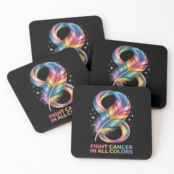 Item preview, Fight cancer in all and every color rainbow ribbons feather heart designed and sold by petrichorsworld.