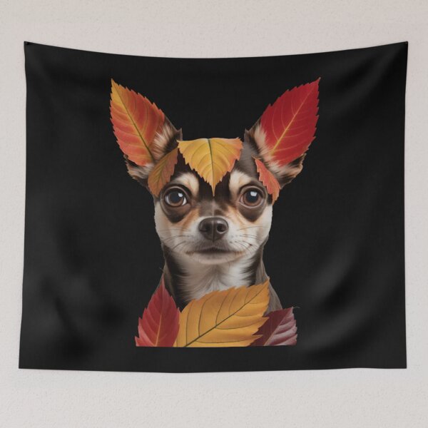 Item preview, Chihuahua Autumn Leaves Artistic Dog Art Leaf Fall Aesthetic designed and sold by Vastingan.