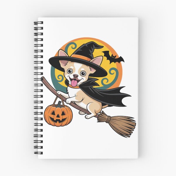 Item preview, Chihuahua, perro, bruja en escoba, calabaza, Halloween designed and sold by Vastingan.