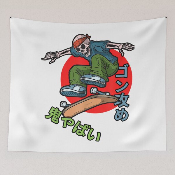 Item preview, Skateboard Skeleton in Bandana Japanese It is what it is Skeleton designed and sold by alleiga-ndstrom.