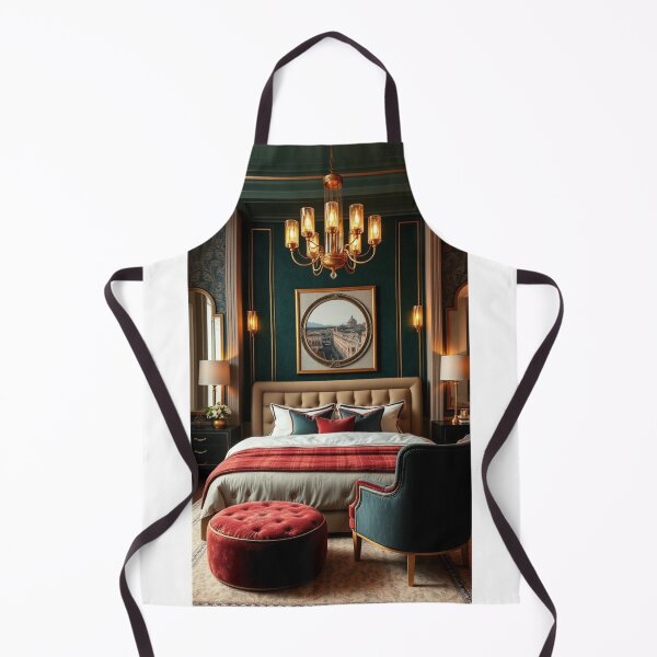 Item preview, Regal Red & Teal Grand Hotel Bedroom Interior Design designed and sold by Vida e Arte.
