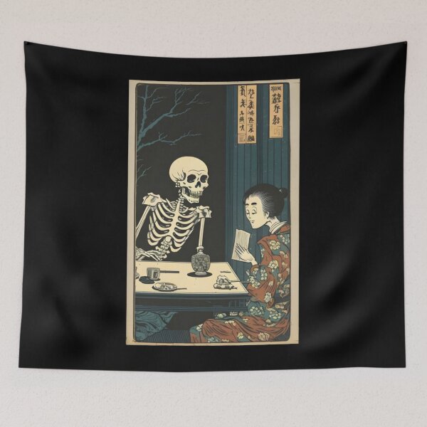 Item preview, Yokai - night with a skeleton (woodblock) It is what it is Skeleton designed and sold by alleiga-ndstrom.