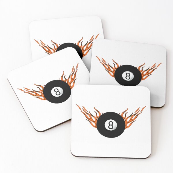 Artikelvorschau, 8-Ball mit orangefarbenen Flammen entworfen und verkauft von Dawne's Designs.