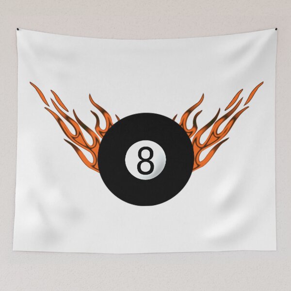 Artikelvorschau, 8-Ball mit orangefarbenen Flammen entworfen und verkauft von Dawne's Designs.