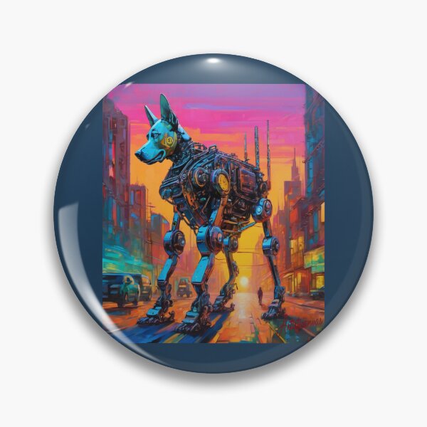 Item preview, "Cyber Canine: Futuristic Robotic Journey" designed and sold by Artisticanvas.
