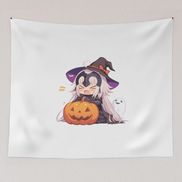 Item preview, dArc Jeanne d’Arc Fate Grand Order Halloween Pumpkin Cute Chibi Anime Girl Witch Kawaii designed and sold by earlobejerk.