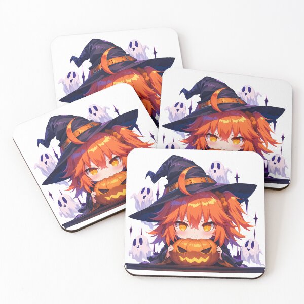 Item preview, Gudako Fate Grand Order Halloween Pumpkin Cute Chibi Anime Girl Witch Kawaii designed and sold by earlobejerk.