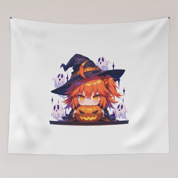 Item preview, Gudako Fate Grand Order Halloween Pumpkin Cute Chibi Anime Girl Witch Kawaii designed and sold by earlobejerk.