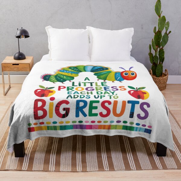 Item preview, “A Little Progress Each Day” • Caterpillar & Apple Motivational Education Design designed and sold by Twist & Print.