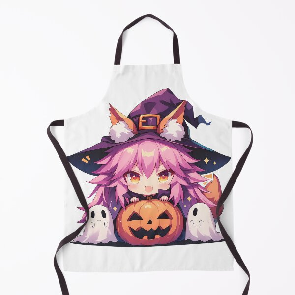 Item preview, Caster Tamamo no Mae Fate Grand Order Halloween Pumpkin Cute Chibi Anime Girl Witch Kawaii designed and sold by earlobejerk.
