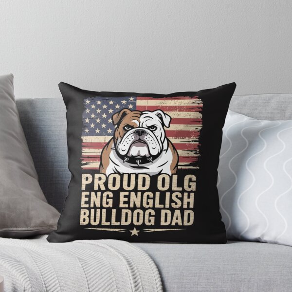 Item preview, Proud Old English Bulldog Dad American Flag patriotic dog designed and sold by Ikwalima.
