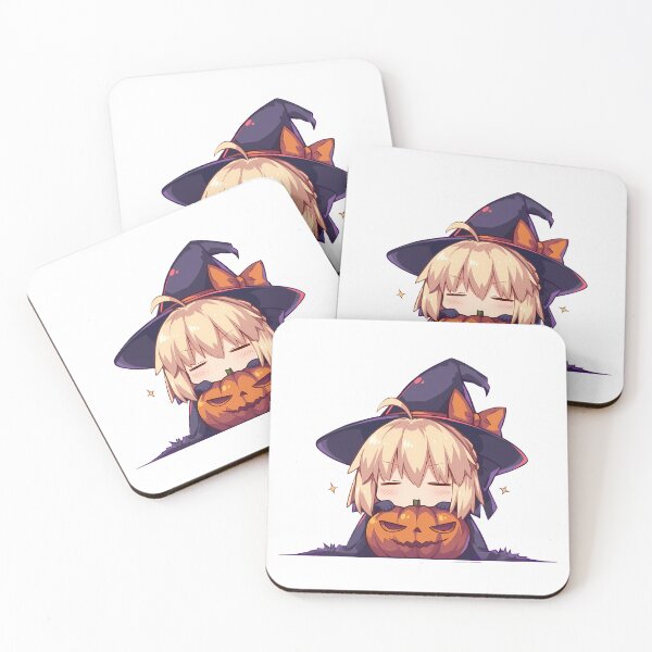 Item preview, Sakura Saber Okita Souji Fate Grand Order Halloween Pumpkin Cute Chibi Anime Girl Witch Kawaii designed and sold by earlobejerk.