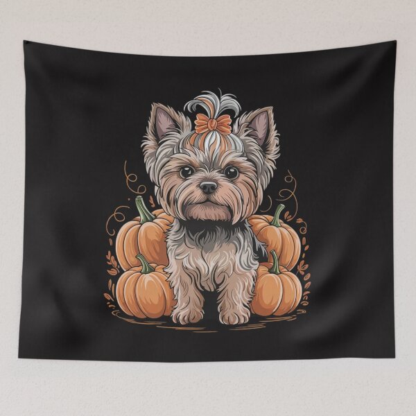 Item preview, Pumpkin Yorkie on Yorkshire Terrier Halloween designed and sold by Ikwalima.