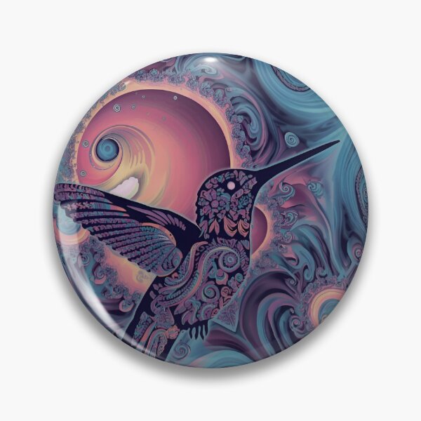 Item preview, Cosmic Hummingbird among Spirals of Color designed and sold by Ciervo Primavera.