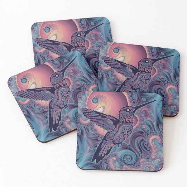 Item preview, Cosmic Hummingbird among Spirals of Color designed and sold by Ciervo Primavera.