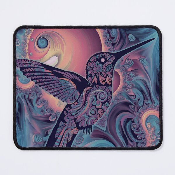 Item preview, Cosmic Hummingbird among Spirals of Color designed and sold by Ciervo Primavera.