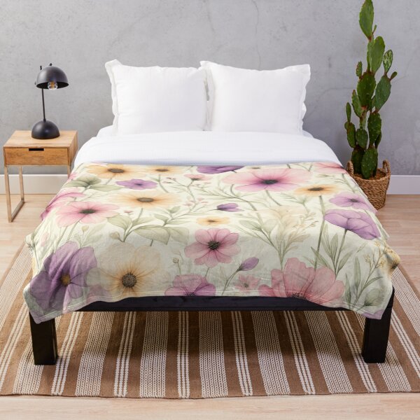 Aperçu de l'œuvre Motif floral pastel à fleurs sauvages créée et vendue par PixelExpressStudio.
