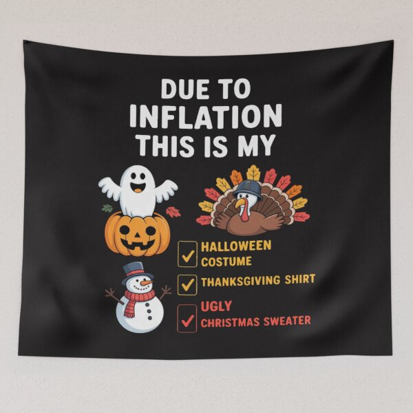 Item preview, Christmas Sweater Due to Inflation Halloween Thanksgiving designed and sold by CraftyCuttable.