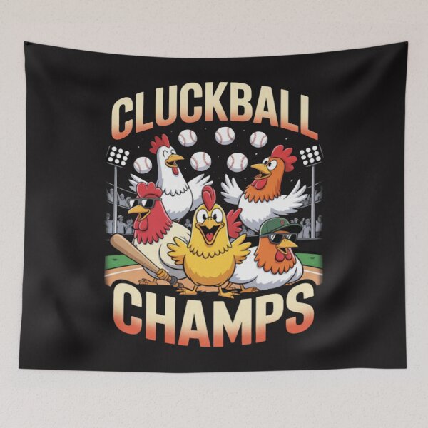 Artikelvorschau, Cluckball Champs Lustiges Hühner-Baseballteam entworfen und verkauft von CraftyCuttable.