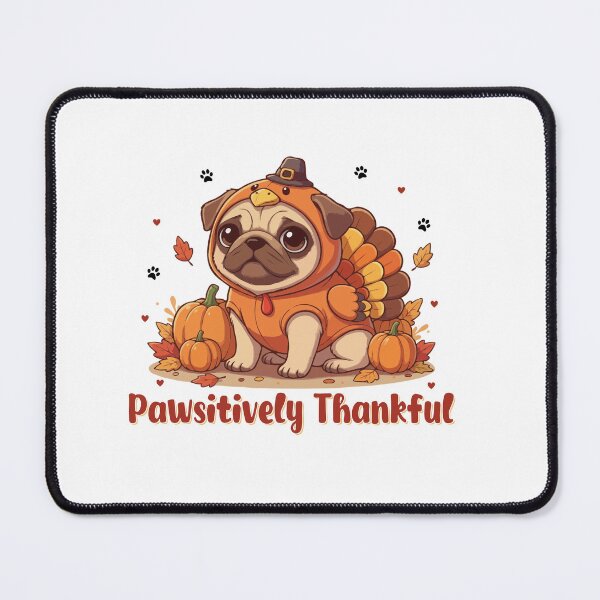 Item preview, Pawsitively Thankful Pug Thanksgiving Cute Fall designed and sold by The Real Life Symphony.