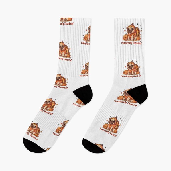 Item preview, Pawsitively Thankful Pug Thanksgiving Cute Fall designed and sold by The Real Life Symphony.