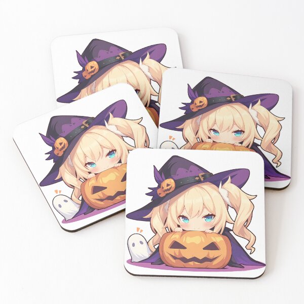 Item preview, Game Barbara Genshin Impact Halloween Pumpkin Cute Chibi Anime Girl Witch Kawaii designed and sold by earlobejerk.