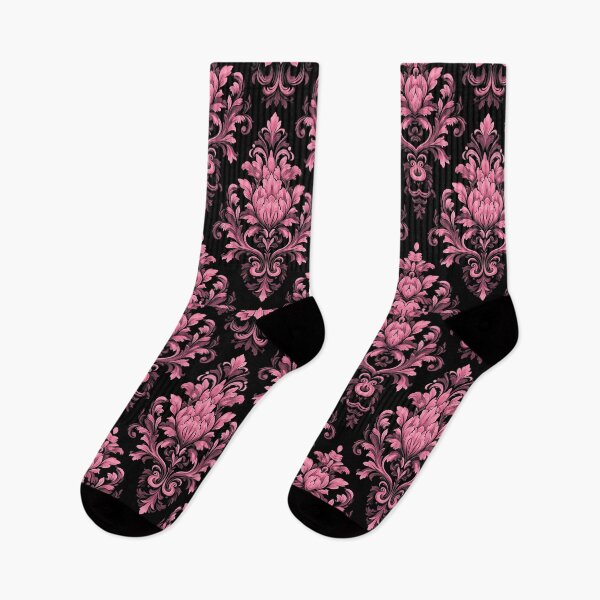 Item preview, Baroque Pink Damask - Ornate Floral Pattern designed and sold by Queen Faceless Designs.