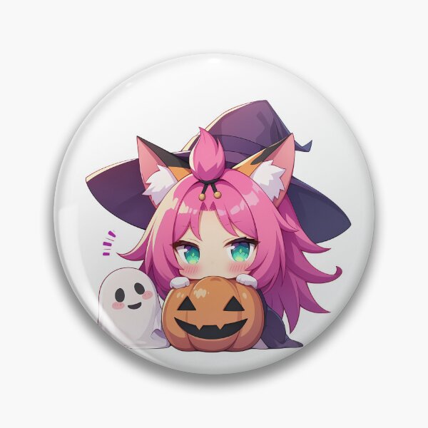Item preview, Game Diona Genshin Impact Halloween Pumpkin Cute Chibi Anime Girl Witch Kawaii designed and sold by earlobejerk.