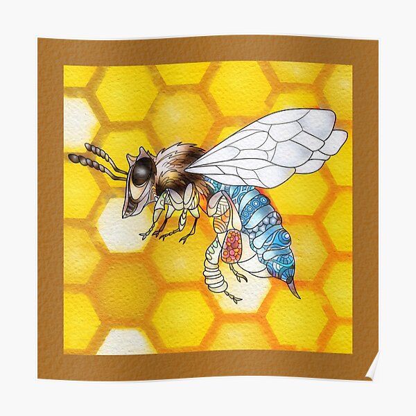 Blue Banded Bee Poster