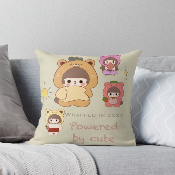 Item preview, Wrapped in Cozy, Powered by Cute – Kawaii Bear & Strawberry Hoodie Characters designed and sold by Yooashop.