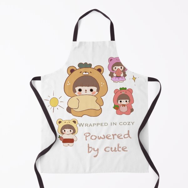 Item preview, Wrapped in Cozy, Powered by Cute – Kawaii Bear & Strawberry Hoodie Characters designed and sold by Yooashop.